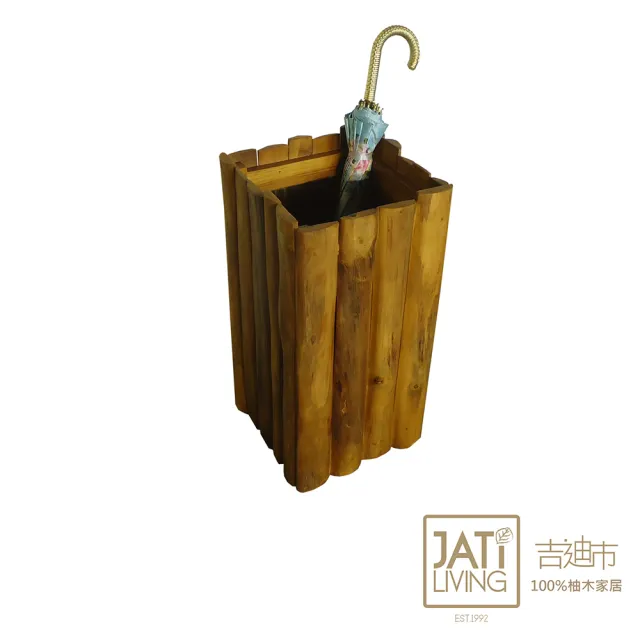 【吉迪市柚木家具】柚木復古傘桶 RPOT013C(傘架 收納 花架 雨傘 玄關 收納桶 垃圾桶 回收桶)