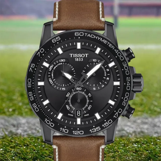 【TISSOT 天梭】Supersport 三眼計時手錶-45.5mm 開學(T1256173605101)