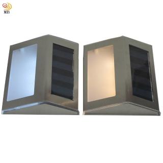 【月陽】不鏽鋼太陽能自動光控3LED臺階燈璧燈庭園燈超值2入(ST1082)