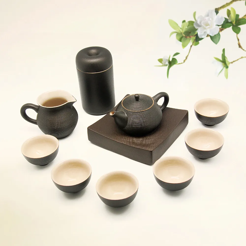 【LohasPottery 陸寶】旋轉壺  鼎吉茶禮(陶瓷泡茶壺 茶托茶葉罐 杯壺組)