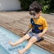 【AS 梨卡】兒童 男童 防曬 二件式泳衣 短袖 泳衣 泳裝 附泳帽CH676