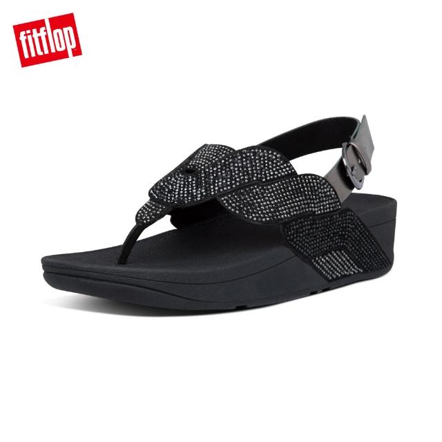 【FitFlop】PAISLEY ROPE BACK-STRAP SANDALS 漸層水鑽後帶涼鞋-女(靚黑色)