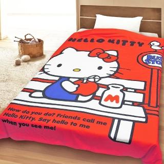 【享夢城堡】舒眠柔軟四季涼被5x6(HELLO KITTY 幸福巴士-粉.紅) 涼被/冷氣毯