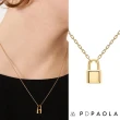 【PD PAOLA】西班牙時尚潮牌 金色鎖頭項鍊 925純銀鑲18K金 BOND GOLD(925純銀鑲18K金)