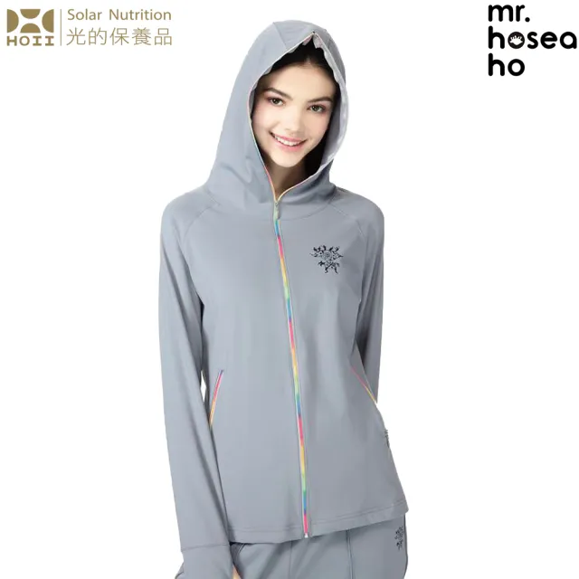 【HOII】MR.HOSEA HO 時尚多功能全鍊T外套★灰色(時尚機能防曬涼感抗UPF50抗UV機能布)
