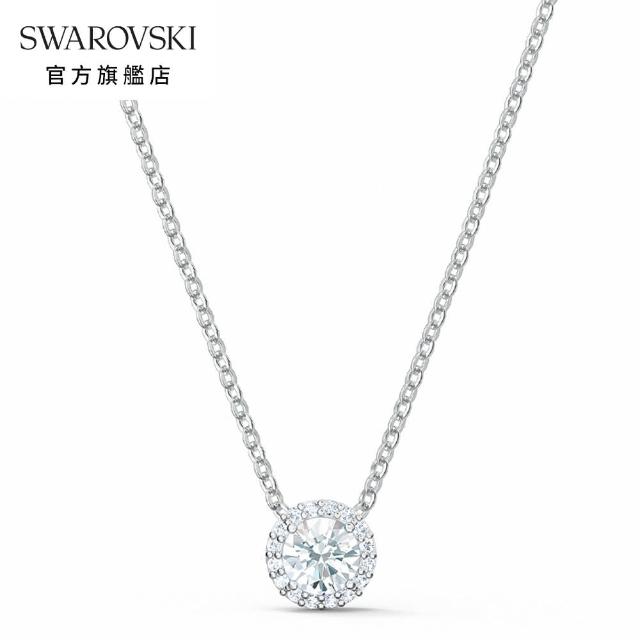 SWAROVSKI 官方直營 Angelic 白金色典雅水晶項鏈 線上獨家