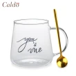 【Caldo 卡朵生活】情話綿綿耐熱玻璃馬克杯(附匙)