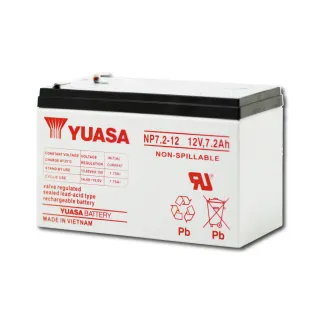 【湯淺】YUASA湯淺 NP7.2-12(不斷電電池 閥調密閉式鉛酸電池-12V7Ah)