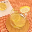 【Caldo 卡朵生活】夏日檸檬耐熱玻璃馬克杯(附蓋+匙)