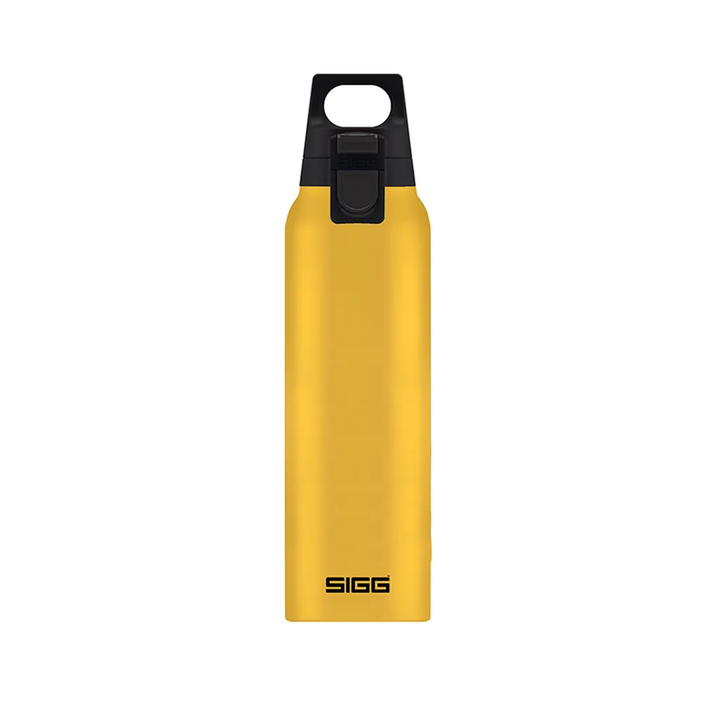 【SIGG】瑞士百年 SIGG H&C 彈蓋不鏽鋼保溫杯 500ml -  芥末黃(One Touch 單手操作方便)(保溫瓶)