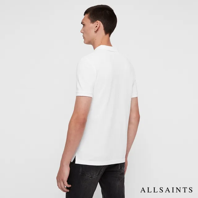 【ALLSAINTS】REFORM 素面公羊頭骨刺繡純棉短袖POLO衫-白 MD051H