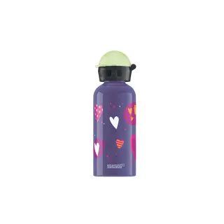 【SIGG】瑞士百年 SIGG 兒童冷水壺 400ml - 愛心 - 夜光(瑞士製造 超輕量冷水瓶)