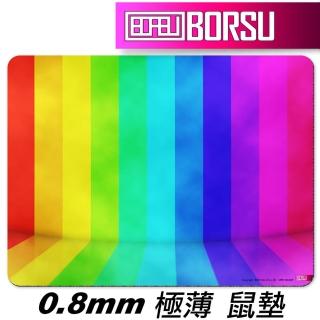 【BORSU】極薄鼠墊 UNIQUE 虹彩式樣5(臺灣製 滑鼠墊 彩色 耐用 繽紛 彩虹)