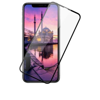 IPhone11PRO X XS 全滿版覆蓋鋼化膜9H黑邊透明玻璃保護貼玻璃貼(2入IPHONEX保護貼)