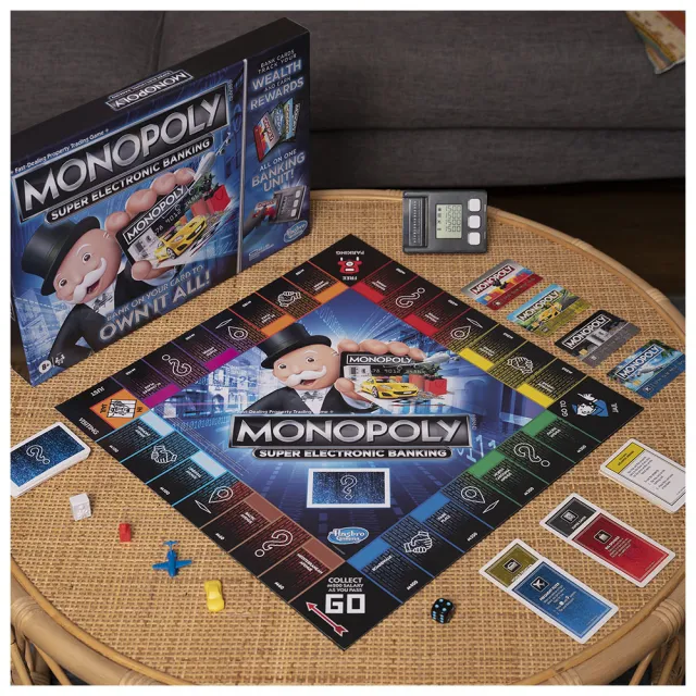 【MONOPOLY 地產大亨】地產大亨-超級電子銀行版 中文版 E8978(兒童益智遊戲/大富翁桌遊/多人桌遊/親子遊戲)