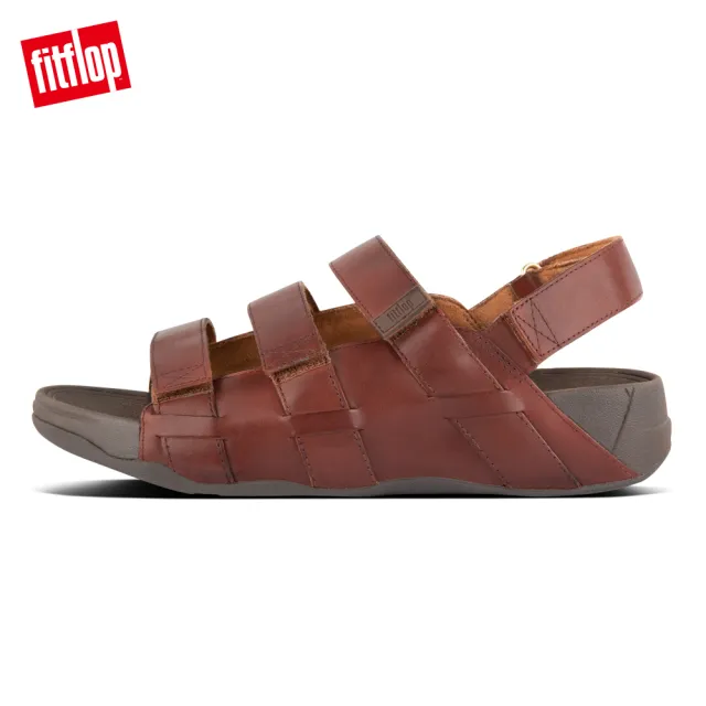 【FitFlop】ETHAN BACK-STRAP SANDALS 可調整式魔鬼氈後帶涼鞋(暗紅色)