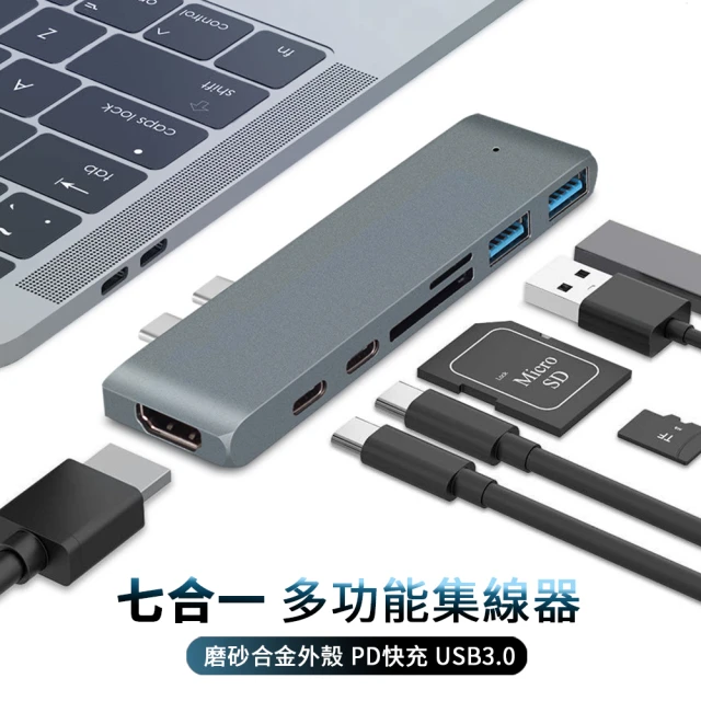 【ANTIAN】Type-C 七合一多功能HDMI轉接器 USB3.0擴展塢 傳輸擴充擴展塢 筆電轉接頭(Macbook Air M3轉換器)