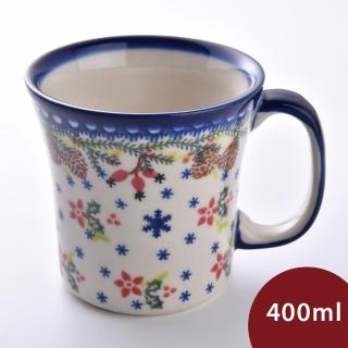 【美學生活】波蘭陶 Vena 寬口馬克杯 水杯 茶杯 咖啡杯 400ml 波蘭手工製(初春遊樂園系列)