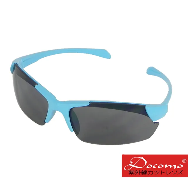 【Docomo】戶外兒童運動太陽眼鏡　PC防爆運動鏡片　彈性設計　配戴效果超佳　黑色、藍色兩色可選(抗UV400)