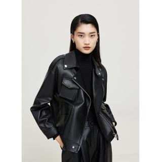 【巴黎精品】現貨+預購 皮衣外套真皮夾克(率性啞光多口袋羊皮女外套3色a1dp66)