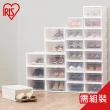 【IRIS】加大透明收納鞋盒-4入NSBM340(可疊加/掀蓋式/收納鞋盒/鞋類/收納/組裝)