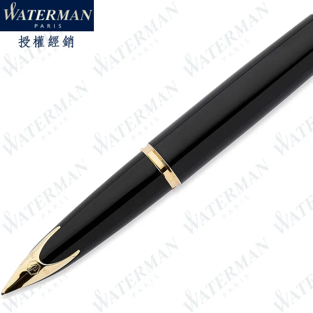 【WATERMAN】海洋系列 麗雅黑色金夾 F尖 鋼筆 法國製造(CARENE系列)