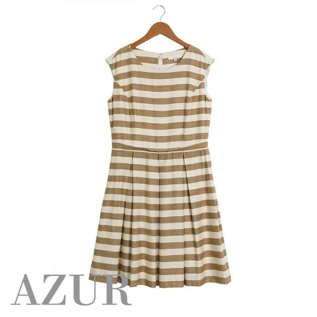 【AZUR】摩卡香草甜美傘擺連身裙