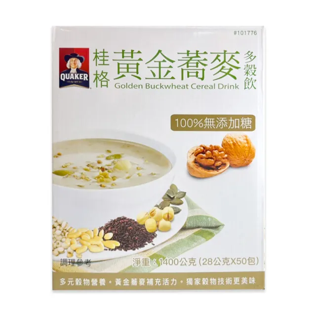 【美式賣場】QUAKER桂格 黃金蕎麥多穀飲-無糖(28gx50包/盒)