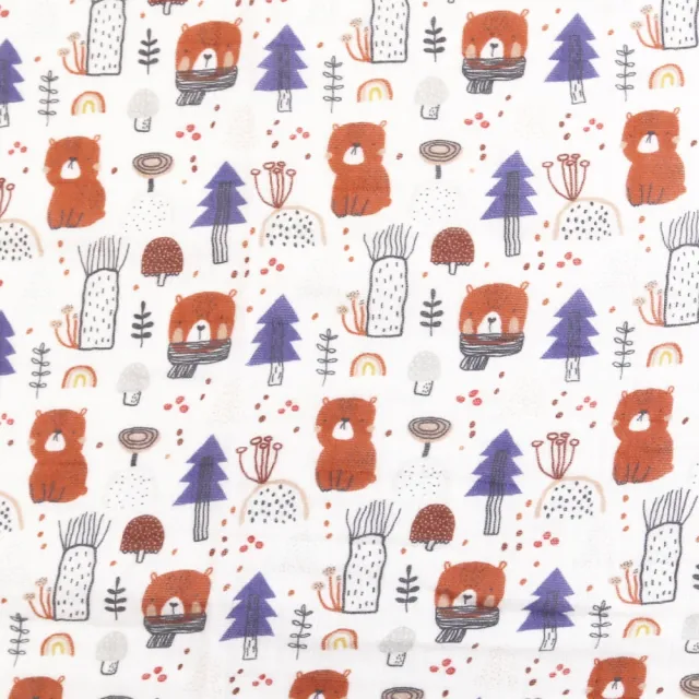 【Cuz】土耳其有機綿紗布巾-大熊小菇蕾(80x80cm)