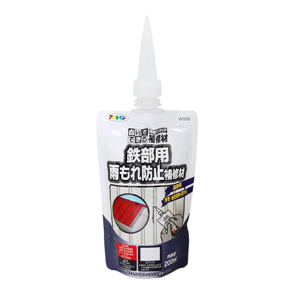 【日本Asahipen】鐵皮屋/鐵器/設備 金屬製品孔縫防水補修泥 200ML 白色(鐵皮屋 屋頂 ab膠 補修 塑鋼土)