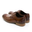 【GEORGE 喬治皮鞋】氣墊系列 素面牛皮綁帶木紋核心氣墊紳士鞋-棕色935035BW-24
