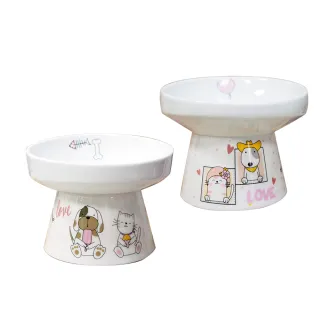 【Pans】寵物護頸瓷碗M號(寵物碗 狗碗 貓碗 寵物餐具)