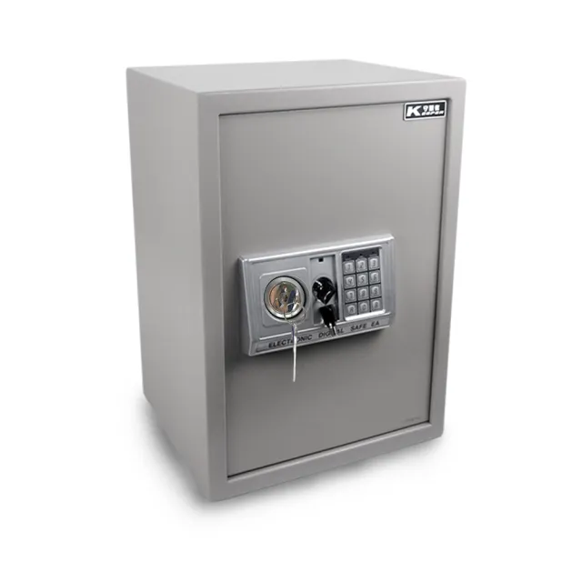 【守護者保險箱】密碼保險箱 雙鑰匙 保險櫃 保管箱(電子密碼保險箱 大型保險箱 50EAK-灰)