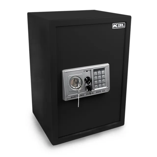 【守護者保險箱】密碼保險箱 雙鑰匙保險櫃 雙層(電子密碼保險箱 家用電子保險箱 50EAK-黑)