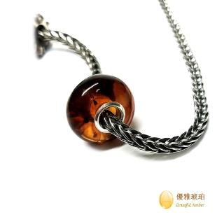 【優雅琥珀】潘朵拉STYLE 琥珀串珠(潘朵拉 琥珀串珠 925銀管內圈)