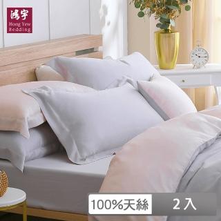 【HongYew 鴻宇】60支100%天絲 歐式壓框薄枕套-克卜勒(2入)