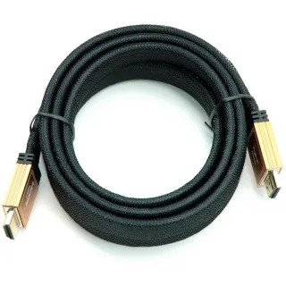 【Fujiei】HDMI公對公高清視訊編織扁線1.8米(1.4版認證編織扁線)