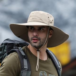 【活力揚邑】兩用造型超大帽簷防曬防潑水排汗速乾登山釣魚健行戶外漁夫帽遮陽帽(卡其)