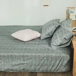 【絲薇諾】MIT精梳純棉 條紋 二件式 枕套床包組 宇宙(單人加大)