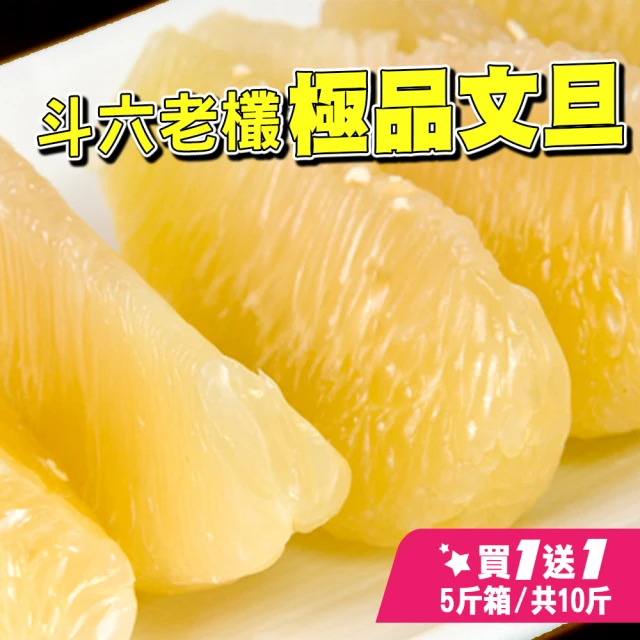 【台灣紅】斗六55年正宗老欉文旦5斤x2盒(5-9顆/5斤/中秋禮盒_共10斤_中秋柚子)買一送一