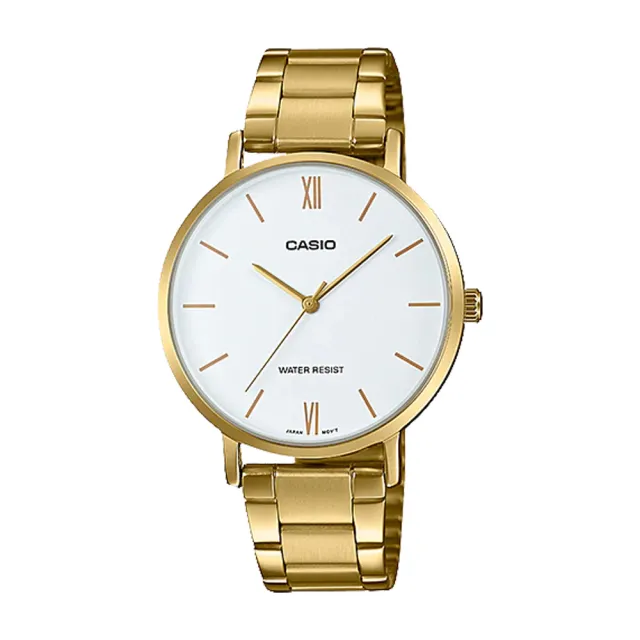 【CASIO 卡西歐】氣質指針錶 白 簡約 不鏽鋼錶帶 生活防水(LTP-VT01G-7B)