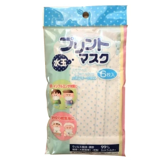 【日本進口】18片3包 粉藍透明袋裝 水玉藍色點點 兒童口罩(0-15歲可 嬰兒口罩 小孩口罩 幼幼口罩)