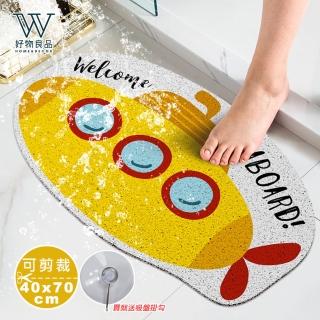 【好物良品】浴室防滑絲圈瀝水墊40×70cm-不規則系列(獨家專利設計/可剪裁腳踏墊/止滑墊)