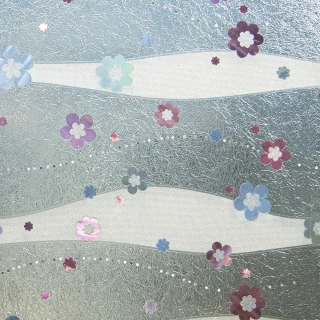 【MEIWA】日本製 明和抗UV窗貼 壁貼-可愛小花92*100CM(隔熱 省電 隱密 美化)