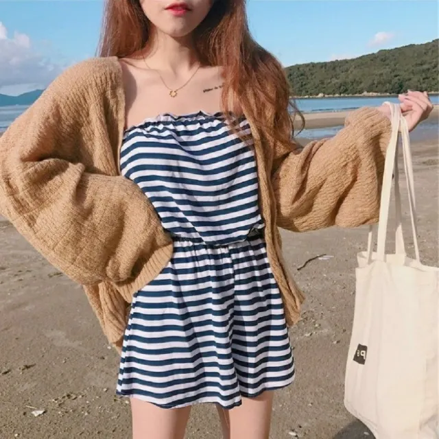 【AS 梨卡】女裝 外套 罩衫 薄外套 防曬外套 夏天外套 罩衫外套 海邊 泳衣 泳裝 C6460