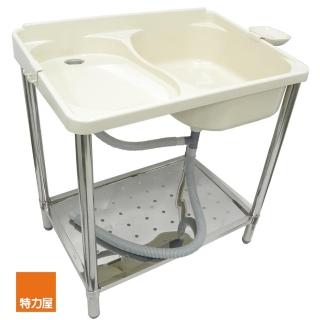 【特力屋】麗潔 ABS不鏽鋼腳架洗衣槽 附皂盤 97905