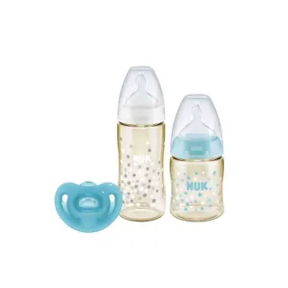 【NUK】寬口徑PPSU奶瓶300ml+150ml+SENSITIVE全矽膠安撫奶嘴1入