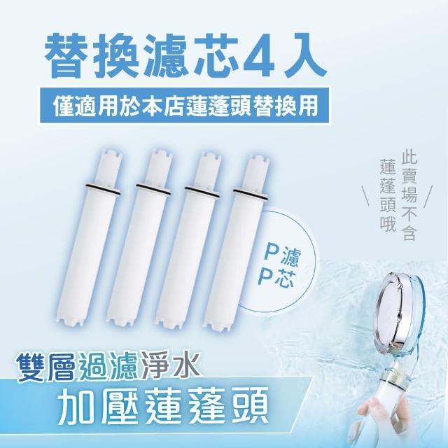 【MANCO】雙層淨水增壓蓮蓬頭專用-PP棉濾芯4入(不含蓮蓬頭)