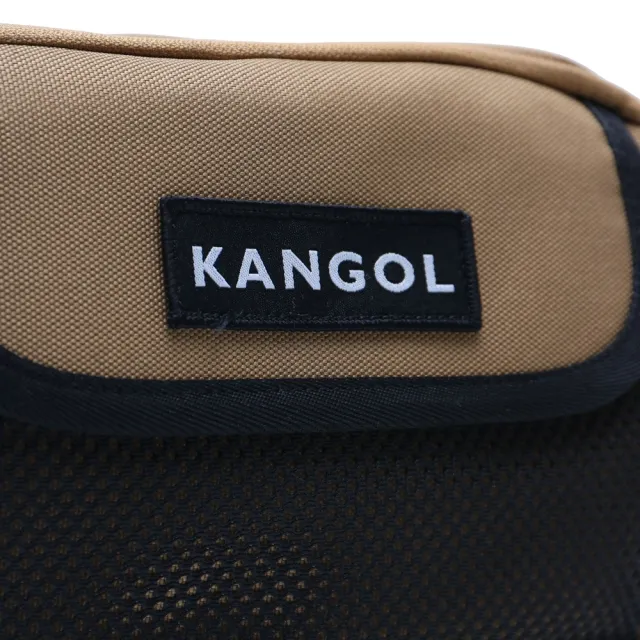 【KANGOL】側背包 卡其 網布 可調式 斜肩包 隨身包(6055300230)