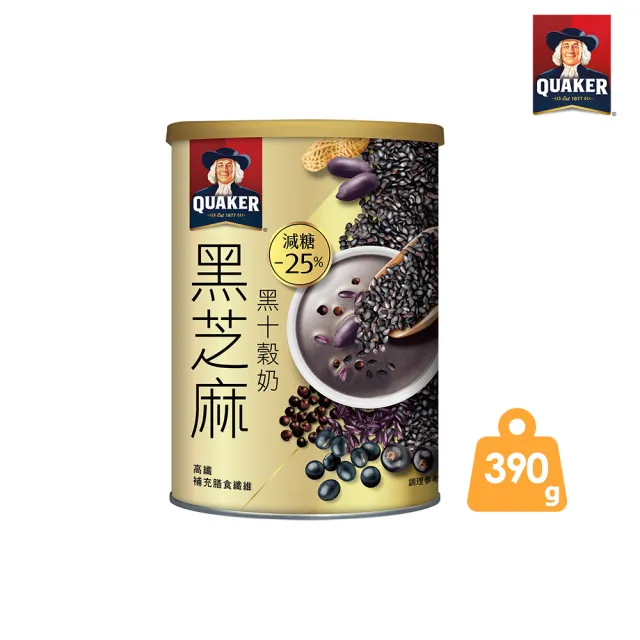 【QUAKER 桂格】黑芝麻黑十穀奶390gx3罐